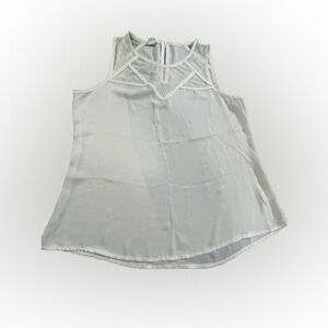 Belle Du Jour White Asymmetrical Tank Top - Size Large